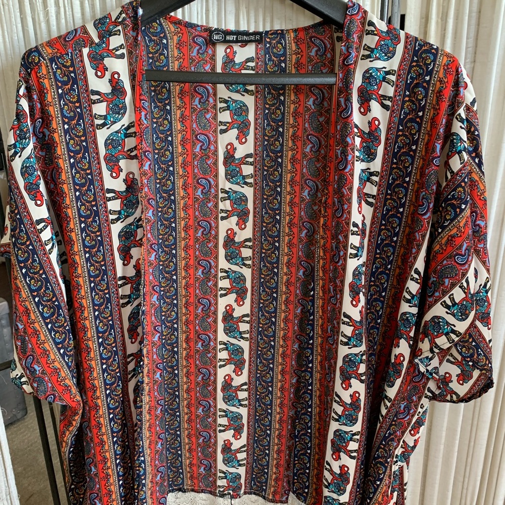 Elephant print summer cardigan